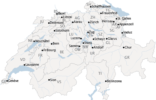 Karte Kantonen / Carte cantons